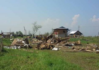 Destruction caused by the 17 April storm in Yawnghwe, Shan State. (PHOTO: Soe Min Latt)