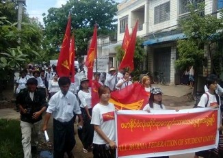 The All-Burma Federation of Student Unions gathered in Prome, Pegu Division, on 22 May. (Photo: DVB)